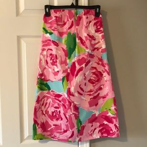 Lilly Pulitzer rose strapless dress